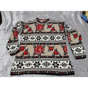 Vintage Colter Bay International Knitted‎ Sweater Womens medium Floral Rose